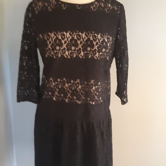 Chic by Jacob lace mini black dress, half sleeve Size M - Picture 3 of 11